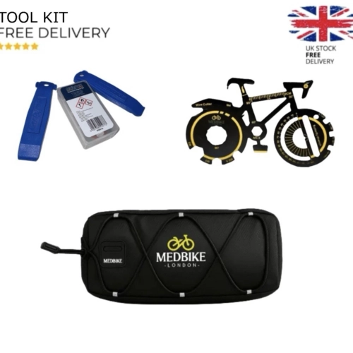 Medbike Bicycle Repair Kit – Saddle Bag, Multi-Tool & Tyre Levers
